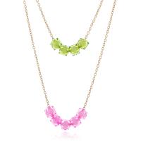 Fashion Multi Layer Necklace, Zinc Alloy, plated, Double Layer & for woman, golden 