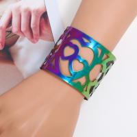 Zinc Alloy Cuff Bangle, plated, fashion jewelry & for woman & hollow, multi-colored, 62*62mm 