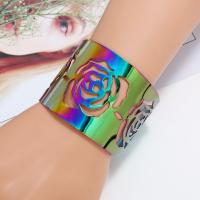 Zinc Alloy Cuff Bangle, plated, for woman, multi-colored, 60*50mm 