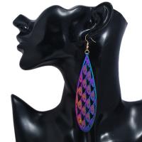 Stainless Steel Drop Earring, plated, fashion jewelry & for woman & hollow, multi-colored, 100*30mm 