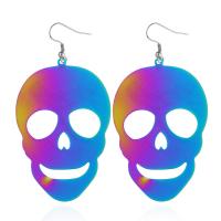 Zinc Alloy Drop Earring, Skull, plated, fashion jewelry & for woman 