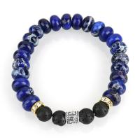 Impression Jasper Bracelet, fashion jewelry & natural & Unisex, blue  Approx 8 Inch 