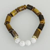 Tiger Eye Stone Bracelets, with Howlite, fashion jewelry & natural & Unisex   Approx 7 Inch 