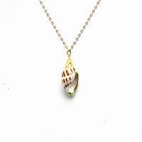 Trumpet Shell Necklace, with Zinc Alloy, gold color plated, oval chain & for woman Approx 17.7 Inch 