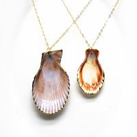 Shell Zinc Alloy Necklace, with Zinc Alloy, gold color plated, oval chain & for woman Approx 17.7 Inch 
