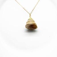 Trumpet Shell Necklace, with Zinc Alloy, gold color plated, oval chain & for woman Approx 17.7 Inch 