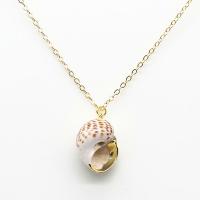 Shell Zinc Alloy Necklace, with Zinc Alloy, gold color plated, oval chain & for woman nickel, lead & cadmium free Approx 17.7 Inch 