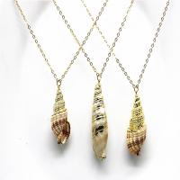 Shell Zinc Alloy Necklace, Trumpet Shell, with Zinc Alloy, Conch, gold color plated, oval chain & for woman Approx 17.7 Inch 