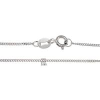 Collar de cadena de plata esterlina, plata de ley 925, diverso tamaño para la opción & giro oval, 1mm, Vendido por Sarta