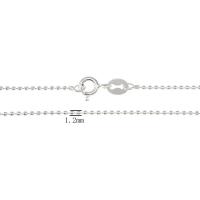 Collar de cadena de plata esterlina, plata de ley 925, chapado, cadena de la bola, más colores para la opción, 1.2mm, longitud:18 Inch, Vendido por Sarta