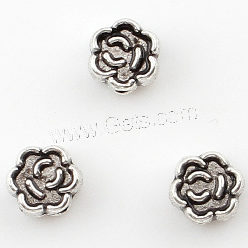 Zinc Alloy Flower Beads, plated, more colors for choice, 6x6x3mm, Hole:Approx 1mm, Approx 1250PCs/Bag, Sold By Bag