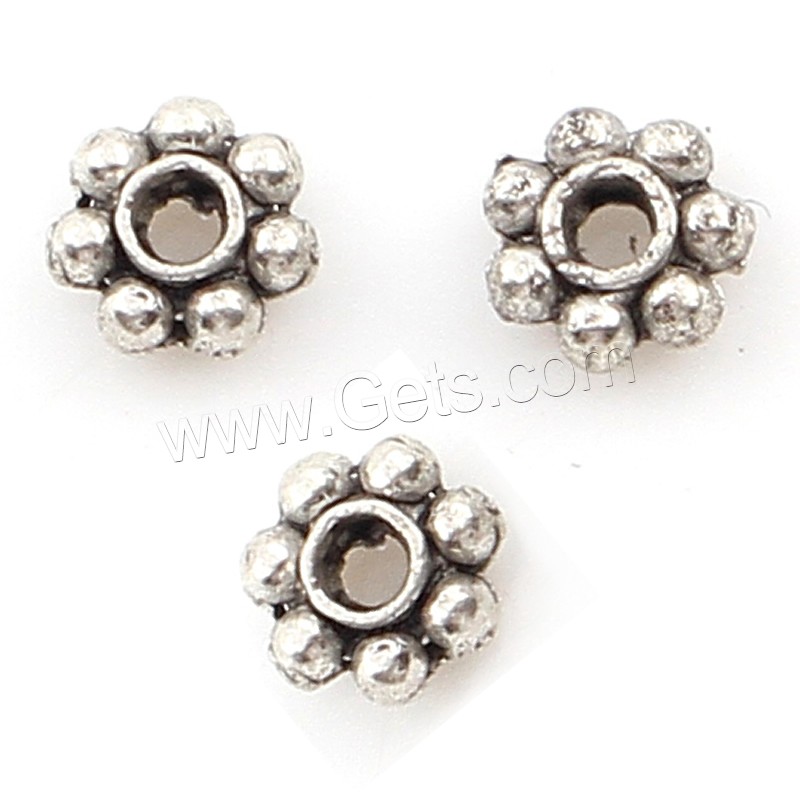 Zinc Alloy Spacer Beads, Flower, plated, more colors for choice, 4x4x2mm, Hole:Approx 2mm, Approx 1000PCs/Bag, Sold By Bag