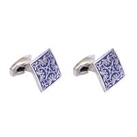 Brass Cufflinks,  Square, silver color plated, fashion jewelry & for man 