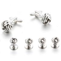Brass Cufflinks, silver color plated, 6 pieces & fashion jewelry & for man 