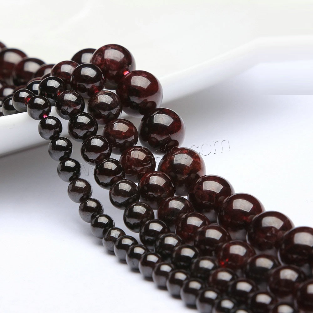 Natural Garnet Beads, Round, polished, different size for choice, Sold By Strand