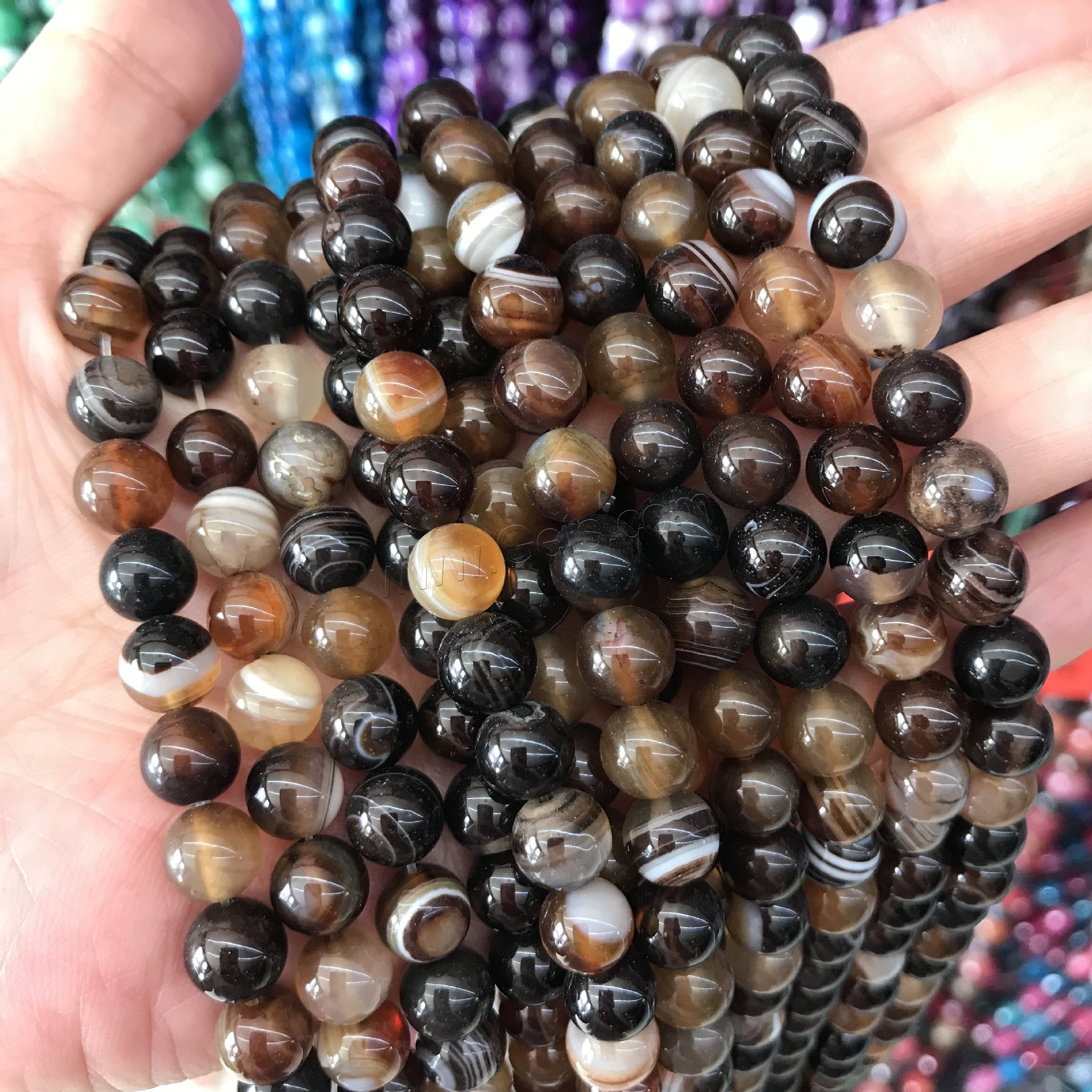 Natural Lace Agate Beads, Round, polished, different size for choice, more colors for choice, Hole:Approx 1mm, Sold By Strand