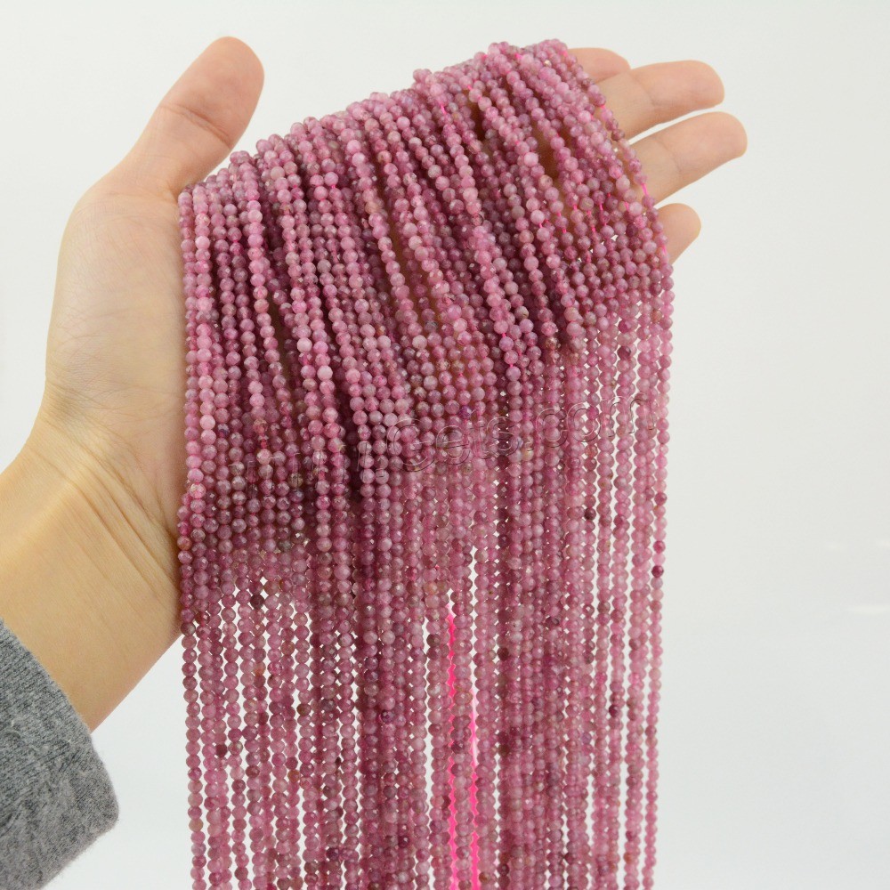 Natural Tourmaline Beads, different size for choice & faceted, pink, Hole:Approx 1mm, Sold By Strand