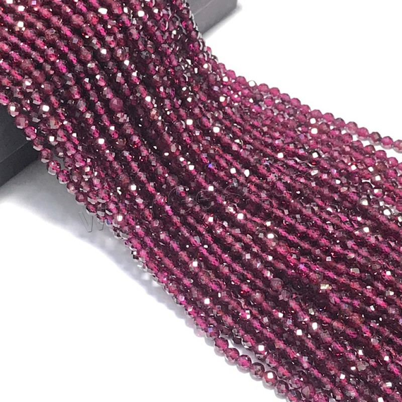 Natural Garnet Beads, different size for choice & faceted, Hole:Approx 1mm, Sold By Strand
