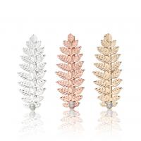 Alligator Hair Clip, Iron, with ABS Plastic Pearl, Leaf, plated, fashion jewelry & for woman 
