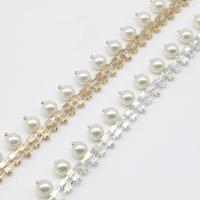 Iron Costume Accessories, with ABS Plastic Pearl, plated, with rhinestone 18mmuff0c8mm 