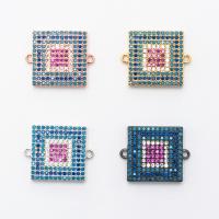 Conector de Micro Pavé de Zirconía Cúbica en Latón, metal, Bricolaje & micro arcilla de zirconia cúbica & 1/1 aro, más colores para la opción, 15.9x20.1MM, Vendido por UD