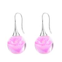 Resin Zinc Alloy Earring, with Resin, silver color plated, Korean style & for woman 