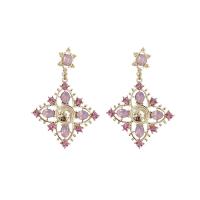 Resin Zinc Alloy Earring, with Resin, plated, fashion jewelry & for woman & hollow 