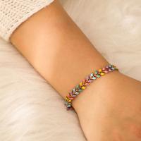 Enamel Zinc Alloy Bracelets, plated, fashion jewelry & for woman, multi-colored 