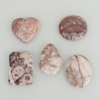 Cast Stone Pendant, natural & mixed, pink Approx 2mm 
