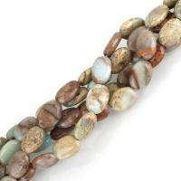 Aqua Terra Jasper Beads, Flat Oval, natural Approx 2mm Approx 15.5 Inch 
