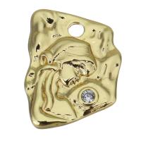 Cubic Zirconia Micro Pave Brass Pendant, gold color plated, micro pave cubic zirconia Approx 2mm 