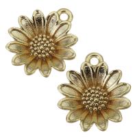 Brass Flower Pendants, gold color plated Approx 1mm 