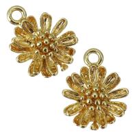 Brass Flower Pendants, gold color plated Approx 1.5mm 