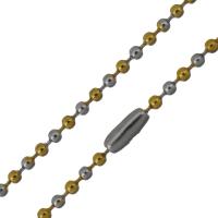 Stainless Steel Chain Necklace, plated, fashion jewelry & Unisex & ball chain, 2.5mm Approx 20 Inch 