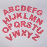ラインストーン 鉄のパッチ, アルファベット文字, DIY, 無色, 5.3cmx4.5cm, 26パソコン/セット, 売り手 セット