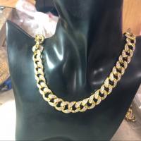 Zinc Alloy Necklace, Donut, 18K gold plated & for man & with rhinestone 