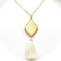 Zinc Alloy Necklace, with Cotton Thread, gold color plated, oval chain & for woman nickel, lead & cadmium free Approx 17.7 Inch 