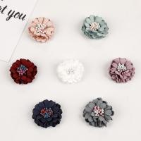Cloth Hair Accessories DIY Findings, with Plastic, Flower 45*45mm 