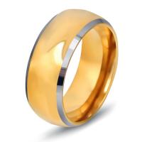 Titanium Steel Finger Ring, gold color plated, fashion jewelry & for man, 8mm, US Ring 