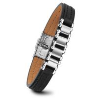 Leather Bracelet, with Stainless Steel, fashion jewelry & for man, 48mm, 12mm Approx 8.2 Inch 