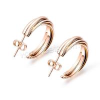 Stainless Steel Stud Earring, rose gold color plated, Korean style & for woman, 22mm 