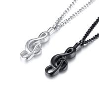 Stainless Steel Cinerary Casket Necklace, Music Note, plated, Unisex & twist oval chain Approx 23.63 Inch 
