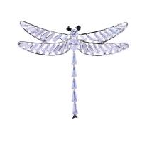 Brass Brooch, Dragonfly, plated, Unisex & micro pave cubic zirconia 