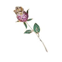 Messing Brosche, Blumenstrauß, plattiert, Micro pave Zirkonia & für Frau, keine, 71x25mm, verkauft von PC