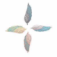 Цирконий Микро вымощает Латунный разъем, Латунь, Крыло ангела, инкрустированное микро кубического циркония & 1/1 петля, Много цветов для выбора продается PC