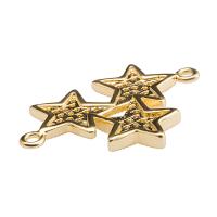 Cubic Zirconia Micro Pave Brass Connector, Star, DIY & micro pave cubic zirconia & 1/1 loop 