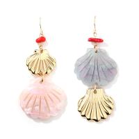 Acrylic Asymmetric Earrings, with Zinc Alloy, plated, fashion jewelry & for woman, golden, 85mm 