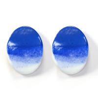 Porcelain Stud Earring, plated, fashion jewelry & for woman, blue, 33mm 