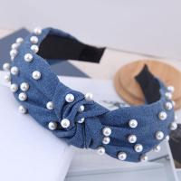 Hair Bands, Cloth, with Plastic Pearl, plated, fashion jewelry & for woman 