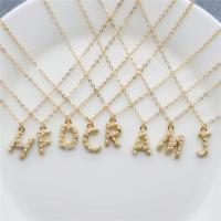 Plastic Pearl Necklace, Zinc Alloy, with Plastic Pearl, Alphabet Letter, gold color plated, oval chain & for woman, nickel, lead & cadmium free Approx 17.7 Inch 